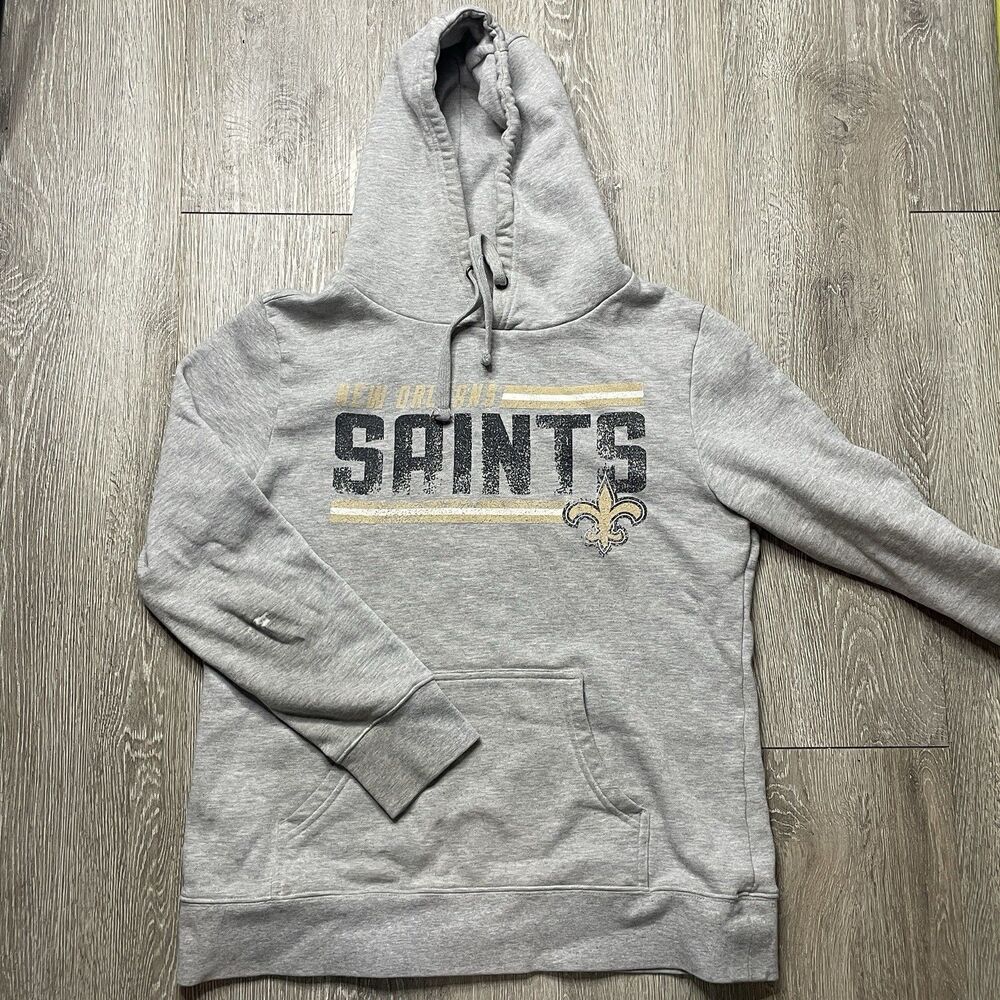 New Orleans Saints Hoodie Sweatshirt Mens Large Gray NFL Fanatics